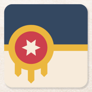 Flagge von Tulsa, Oklahoma Rechteckiger Pappuntersetzer