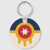 Flagge von Tulsa, Oklahoma Schlüsselanhänger (Rückseite)