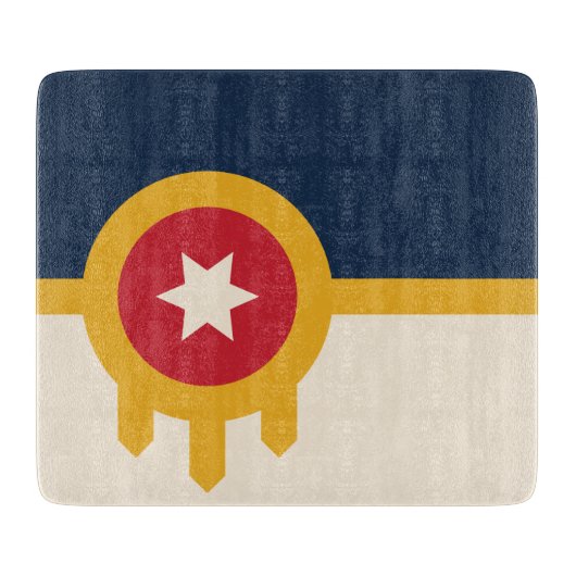 Flagge von Tulsa (Oklahoma) Schneidebrett (Vorderseite)