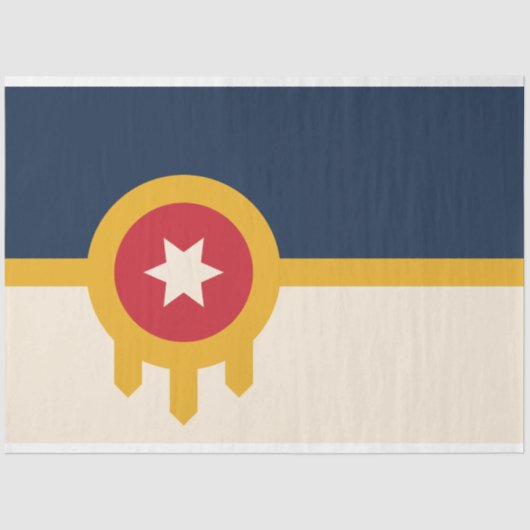 Flagge von Tulsa (Oklahoma) Seidenpapier (Vorderseite)