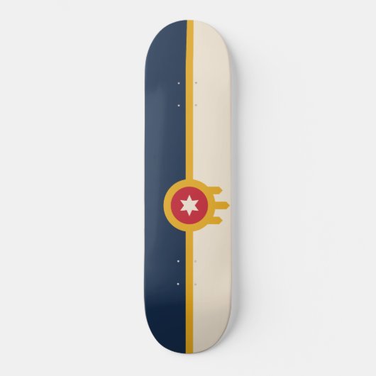 Flagge von Tulsa (Oklahoma) Skateboard (Vorderseite)