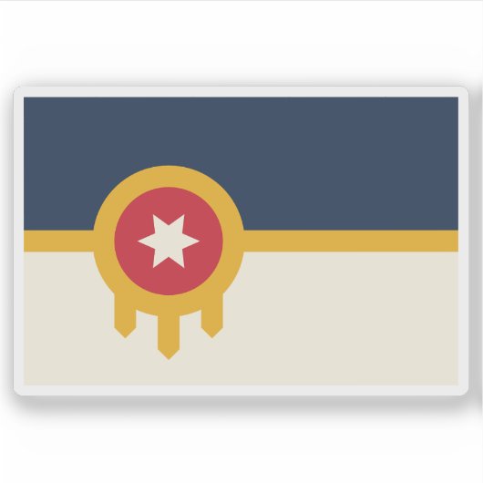 Flagge von Tulsa, Oklahoma, USA Aufkleber (Vorderseite)
