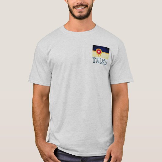 Flagge von Tulsa, T - Shirt Oklahoma (Vorderseite)