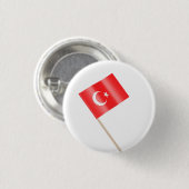 Flagge von Turkiye Button (Vorne & Hinten)