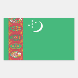 Flagge von Turkmenistan Rechteckiger Aufkleber