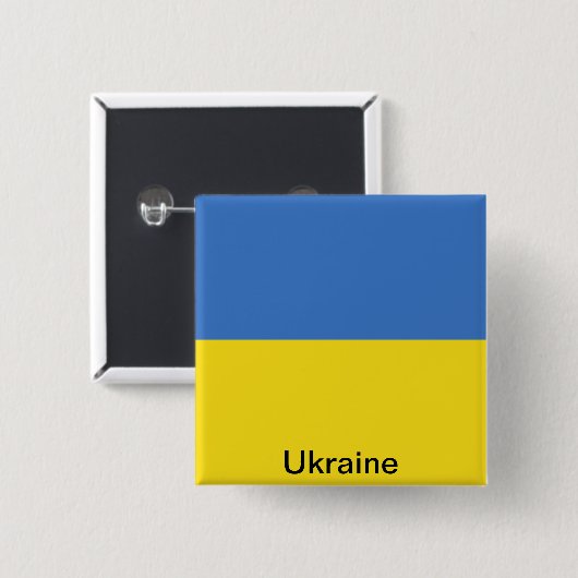 Flagge von Ukraine Button (Vorne & Hinten)