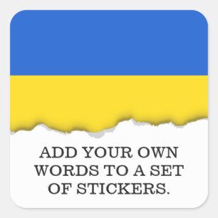 Flagge von Ukraine Quadratischer Aufkleber