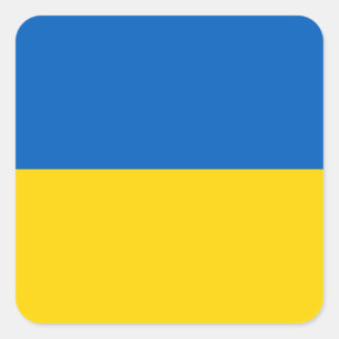 Flagge von Ukraine - ukrainische Flagge - Quadratischer Aufkleber