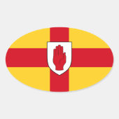 Flagge von Ulster Ovaler Aufkleber (Vorderseite)