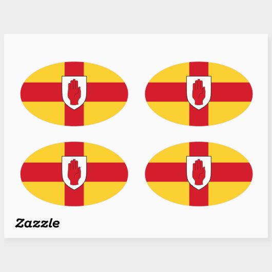 Flagge von Ulster Ovaler Aufkleber (Blatt)