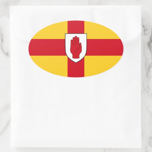 Flagge von Ulster Ovaler Aufkleber (Tasche)