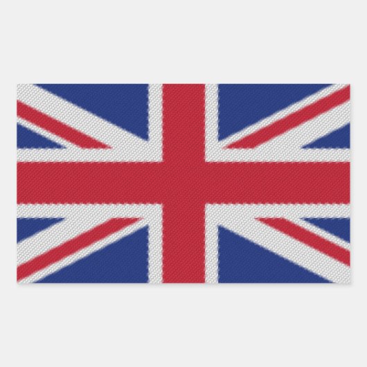 Flagge von Union Jack Woven Rechteckiger Aufkleber (Vorderseite)