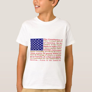 Flagge von USA amerikanisch mit Wörtern die T-Shirt