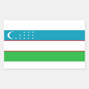 Flagge von Usbekistan Rechteckiger Aufkleber