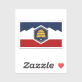 Flagge von Utah (Beehive Flag) Aufkleber (Blatt)
