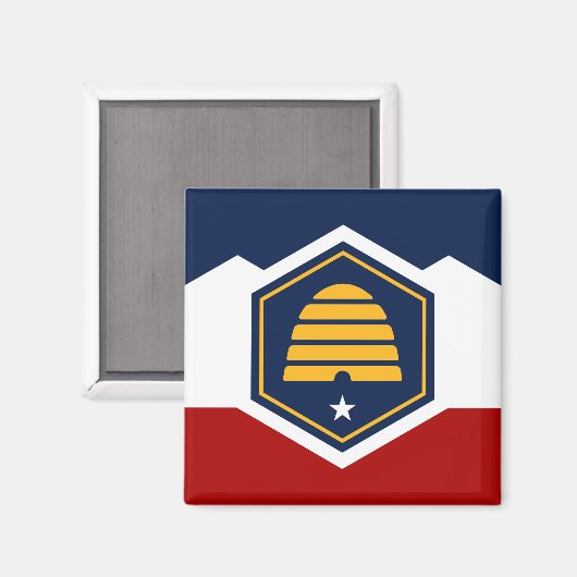 Flagge von Utah (Beehive Flag) Magnet (Vorderseite/Rückseite)