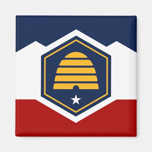 Flagge von Utah (Beehive Flag) Magnet (Vorne)