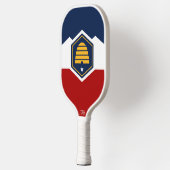 Flagge von Utah (Beehive Flag) Pickleball Schläger (Links)
