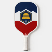Flagge von Utah (Beehive Flag) Pickleball Schläger (Rückseite)