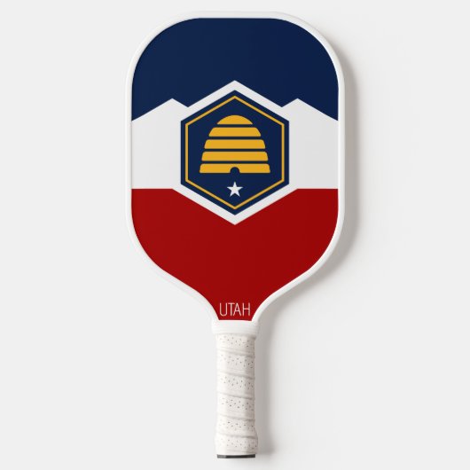Flagge von Utah (Beehive Flag) Pickleball Schläger (Vorderseite)