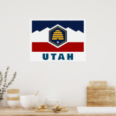 Flagge von Utah (Beehive Flag) Poster (Küche)