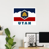 Flagge von Utah (Beehive Flag) Poster (Heimbüro)