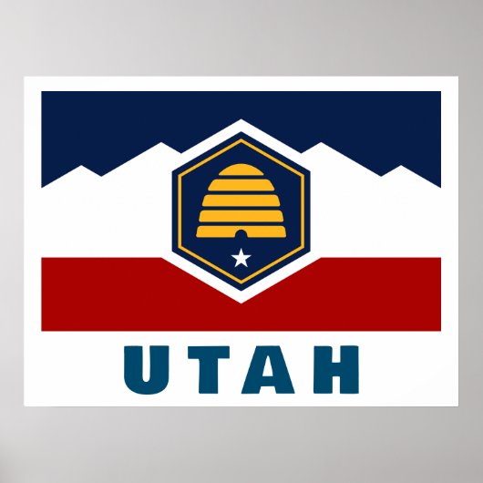 Flagge von Utah (Beehive Flag) Poster (Vorne)