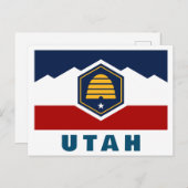 Flagge von Utah (Beehive Flag) Postkarte (Vorne/Hinten)