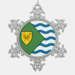 Flagge von Vancouver, British Columbia Schneeflocken Zinn-Ornament