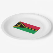 Flagge von Vanuatu Pappteller (Schrägansicht)