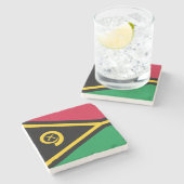 Flagge von Vanuatu Steinuntersetzer (Seitenansicht)