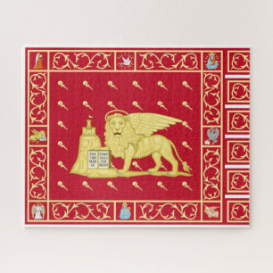 Flagge von Venedig, Italien (Venezia, Venetien, It Puzzle