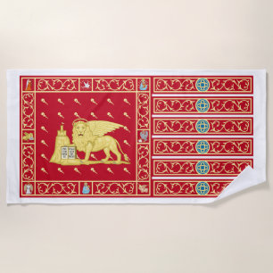 Flagge von Venedig, Italien (Venezia, Venetien, It Strandtuch