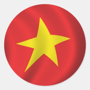 Flagge von Vietnam Runder Aufkleber