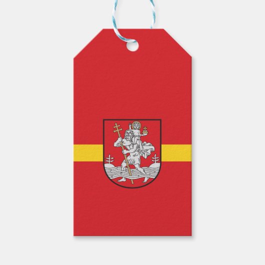 Flagge von Vilnius, Litauen - Geschenkmarken Geschenkanhänger (Vorderseite)