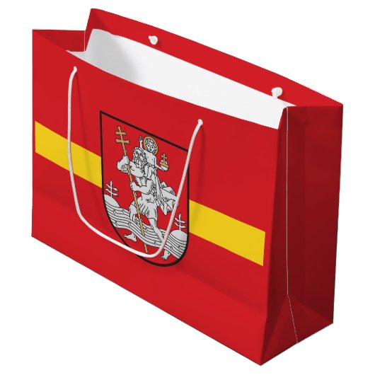 Flagge von Vilnius, Litauen Große Geschenktasche Geschenktüte (Vorderseite Schrägansicht)