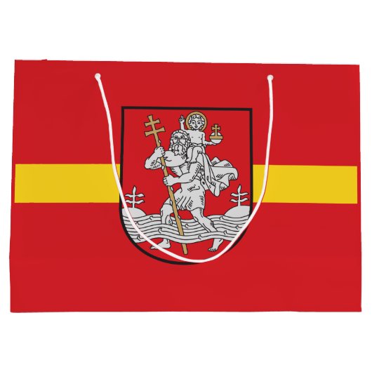 Flagge von Vilnius, Litauen Große Geschenktasche Große Geschenktüte (Rückseite)