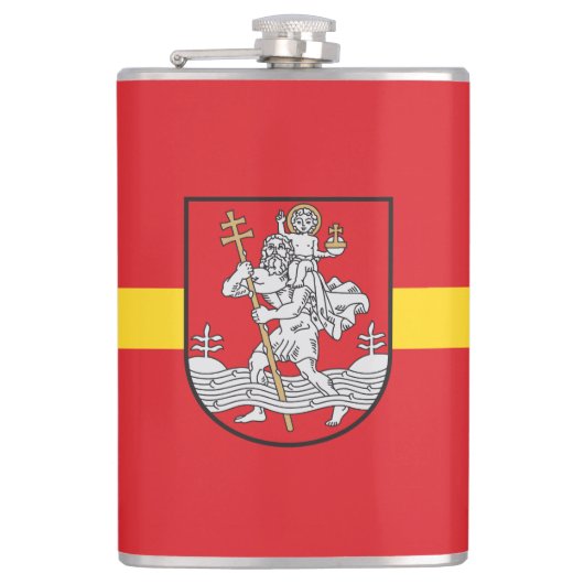 Flagge von Vilnius, Litauen Hip Flask Flachmann (Vorderseite)