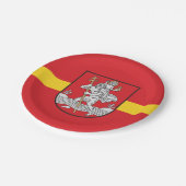 Flagge von Vilnius, Litauen Papier Teller (Schrägansicht)