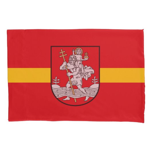 Flagge von Vilnius, Litauen - Pillowcase Kissenbezug (Vorderseite)