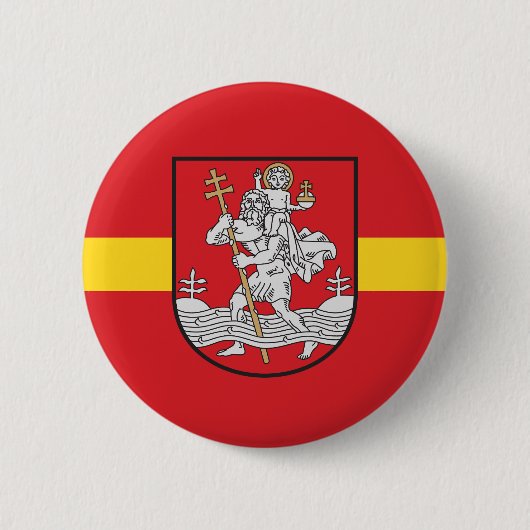 Flagge von Vilnius, Litauen Pinback Button (Vorderseite)