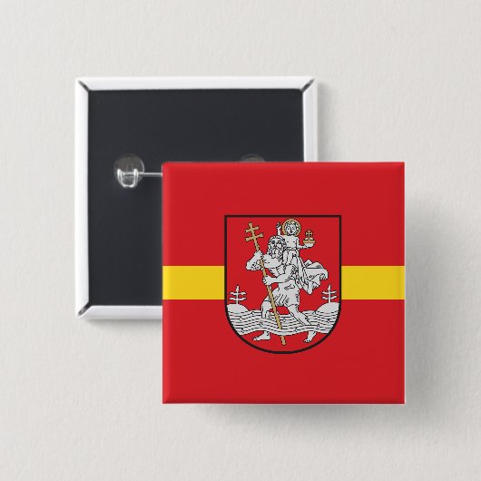 Flagge von Vilnius, Litauen Pinback Button (Vorne & Hinten)