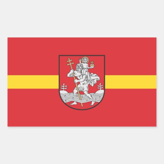 Flagge von Vilnius, Litauen Rechteckheber Rechteckiger Aufkleber (Vorderseite)