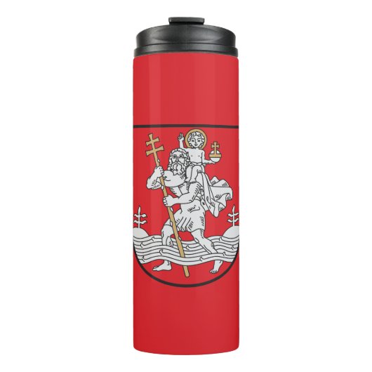 Flagge von Vilnius, Litauen Thermal Tumbler Thermosbecher (Vorderseite)