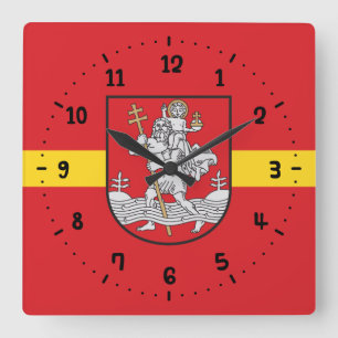 Flagge von Vilnius, Uhr an der Wall-Wand in Litaue