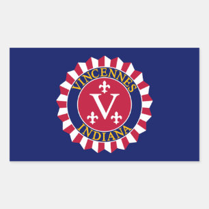 Flagge von Vincennes, Indiana Rechteckiger Aufkleber