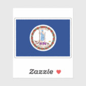 Flagge von Virginia Aufkleber (Blatt)