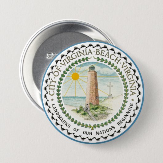 Flagge von Virginia Beach, Virginia Button (Vorne & Hinten)