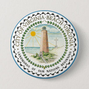 Flagge von Virginia Beach, Virginia Button