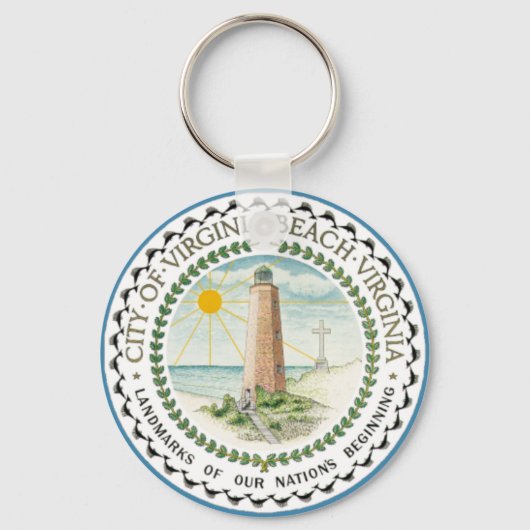 Flagge von Virginia Beach, Virginia Schlüsselanhänger (Vorderseite)